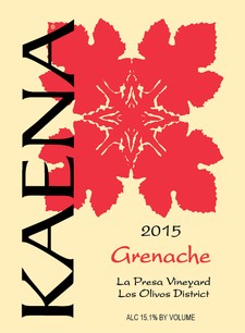 2015 Grenache La Presa Vineyard