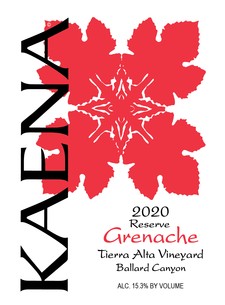 2020 Reserve Tierra Alta Grenache