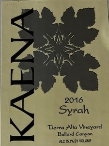 2016 Tierra Alta Syrah