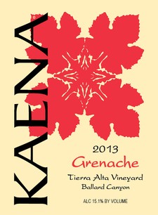 2013 Tierra Alta Grenache
